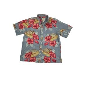 Kahala Hibiscus Panel Hawaiian Shirt Men's Xl